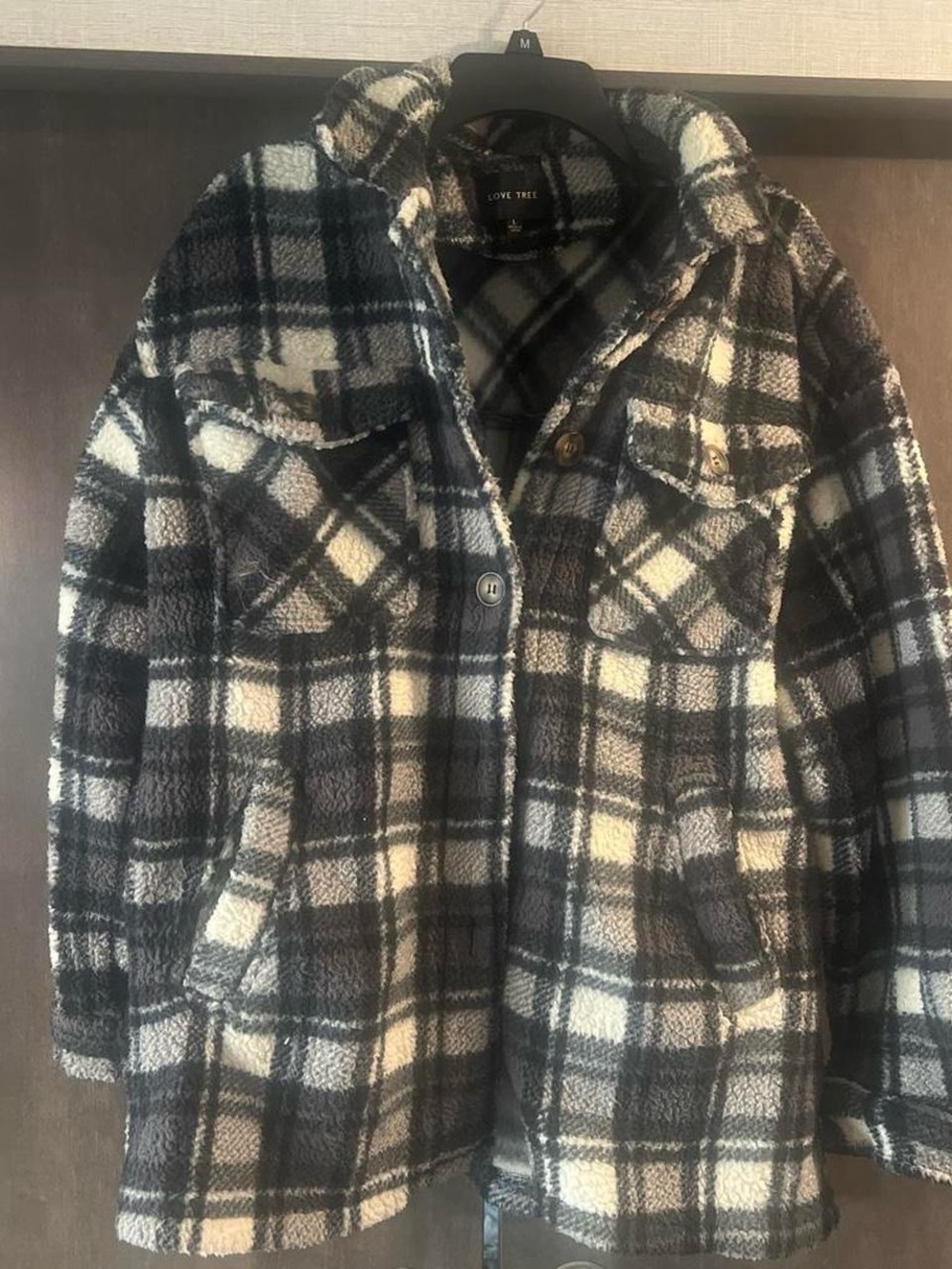 Love Tree Black & White Plaid Shacket